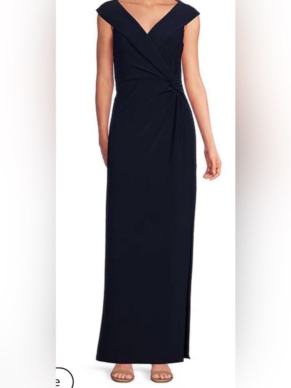 Lauren Ralph Lauren Navy Maxi Dress with Side Twist Detail